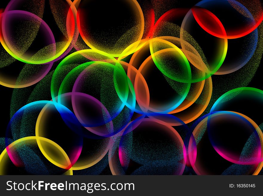 Bright rings abstract art background disco