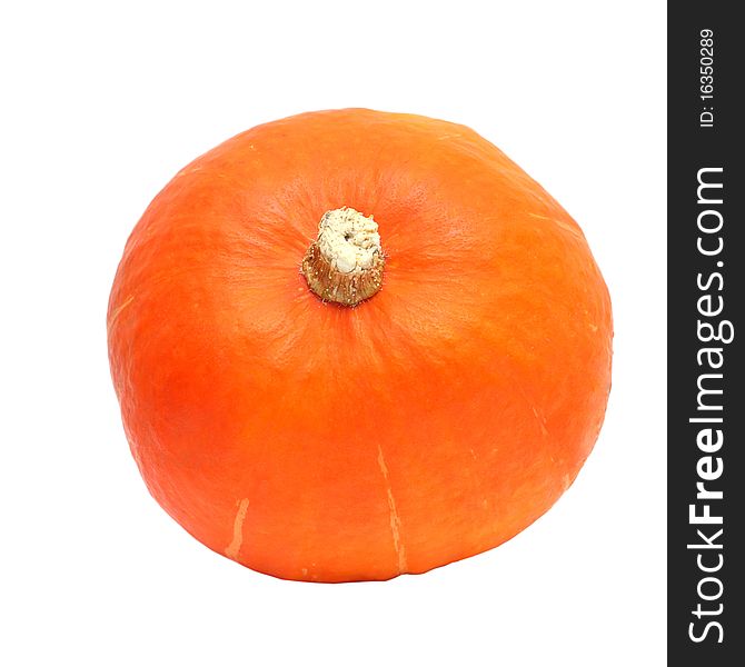 Pumpkin - top view, isolated on white background