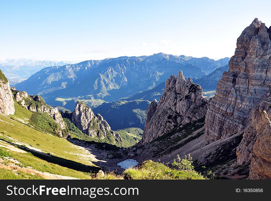 A peak before a rocky mountain altitude. A peak before a rocky mountain altitude