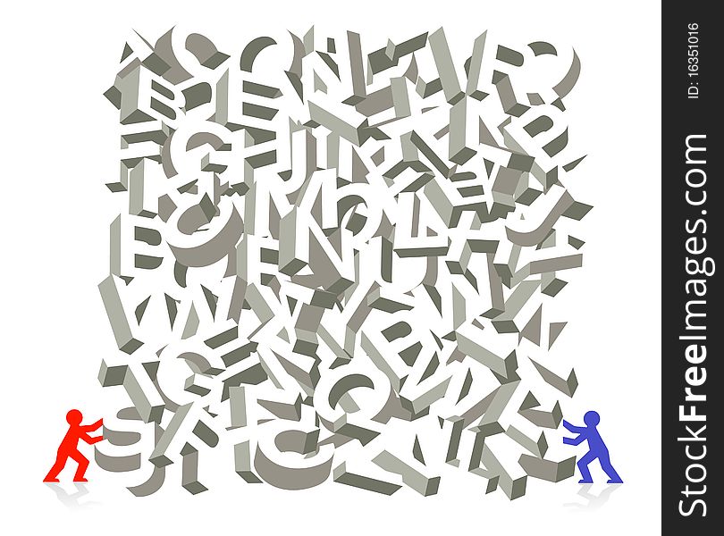 Letter figure piling, talk about words