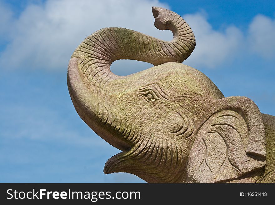 Elephant statue and blue sky