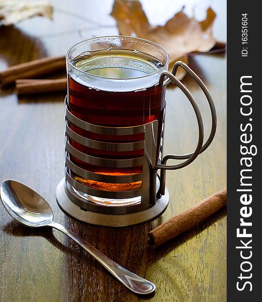 Hot spice tea with cinnamon