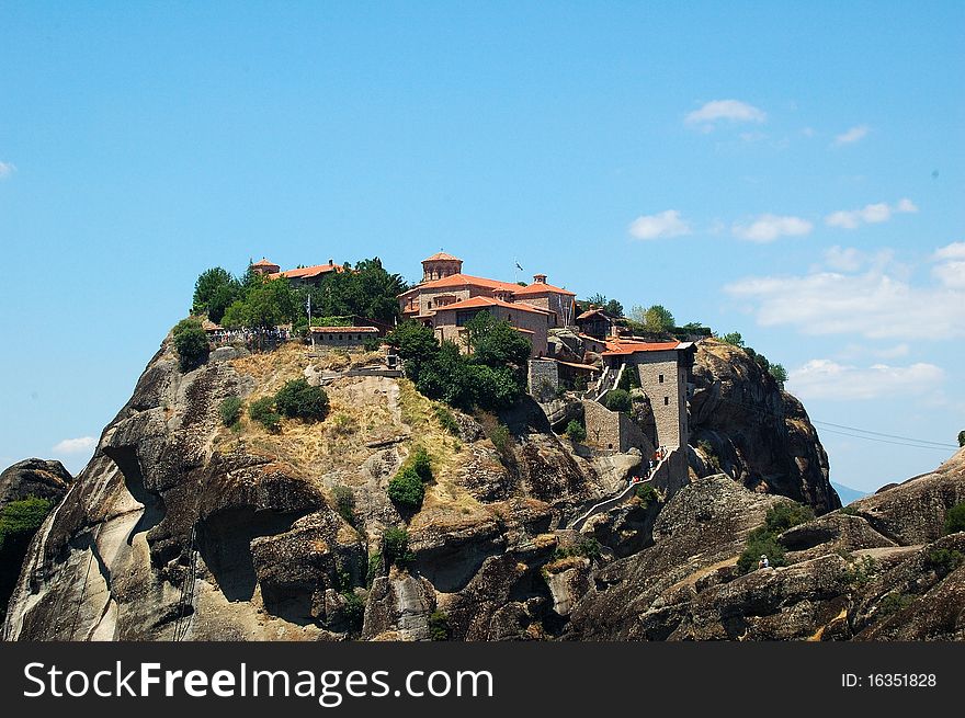 Photo of greek monastery in Meteora. Photo of greek monastery in Meteora