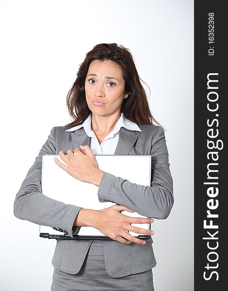 Businesswoman with upset expression on her face. Businesswoman with upset expression on her face