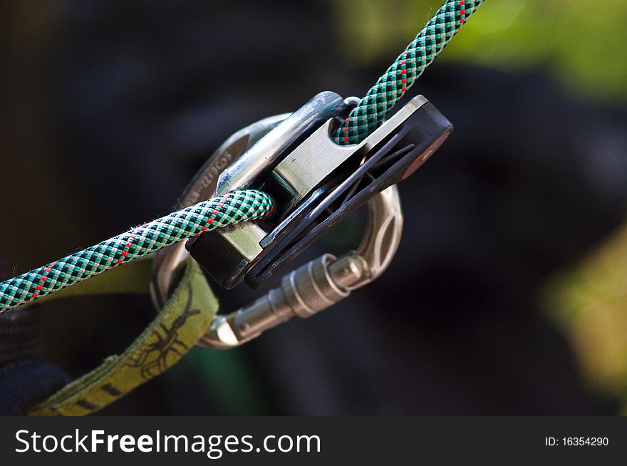 Rope and Carbine for mountaineering