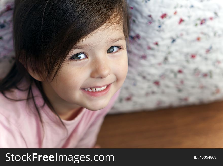 Portrait of a beautiful girl of three years. Portrait of a beautiful girl of three years