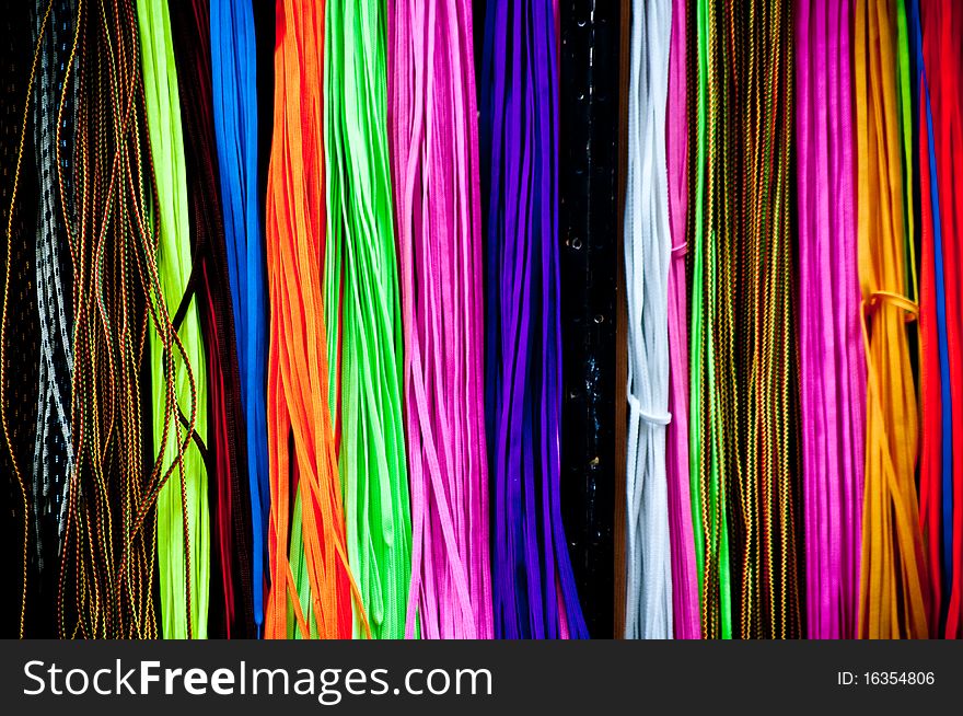 The collection of colorful shoelace