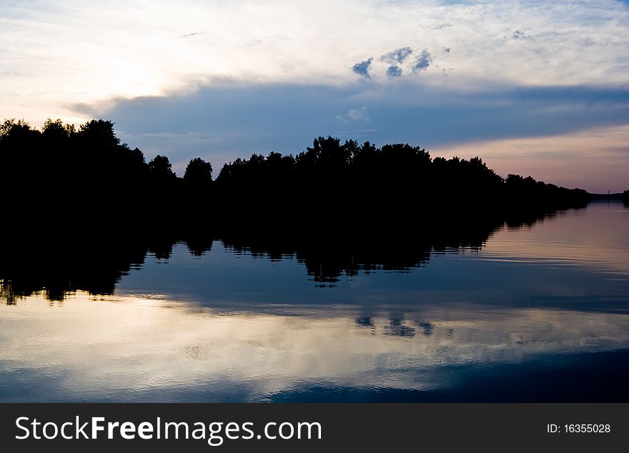 Sunset On Moscow-Volga Canal