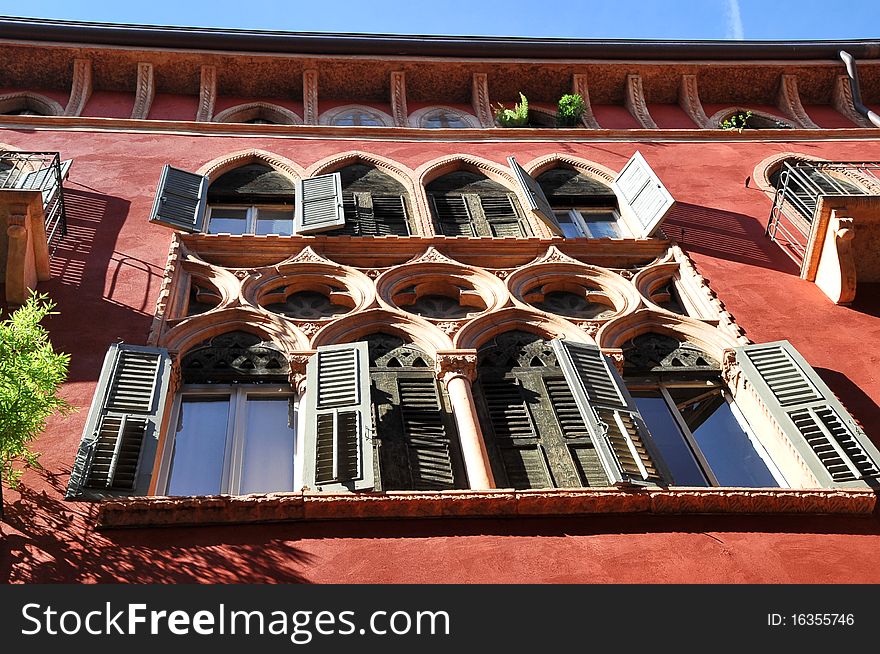 Details facade in Verona, Italy