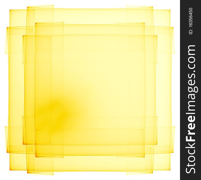 Abstract yellow frame isolated on white