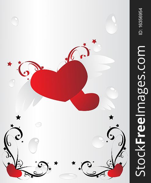 Vector love hearth illustration. Clip-art