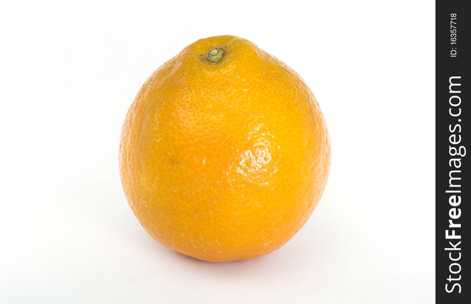 The whole fresh orange fruit on white background