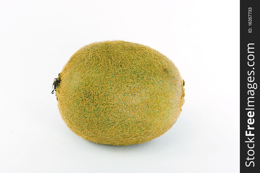 The whole fresh kiwi fruit on white background