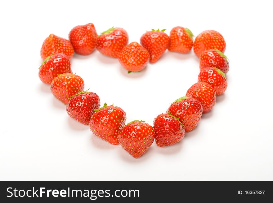 Strawberries in the form of a heart. Strawberries in the form of a heart