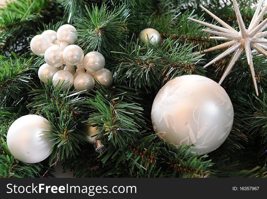 Christmas tree with silver balls