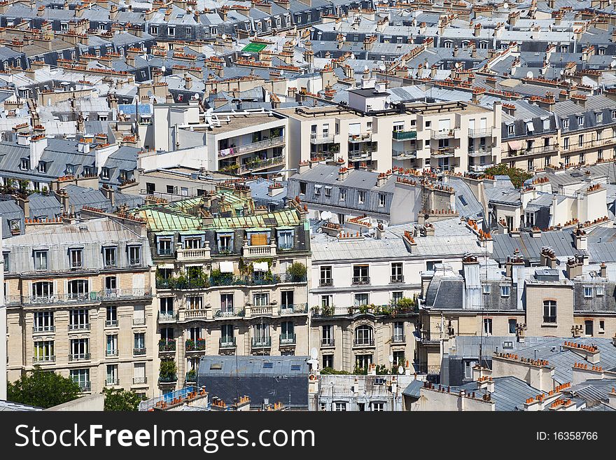 On the roofs of Paris downtown. On the roofs of Paris downtown
