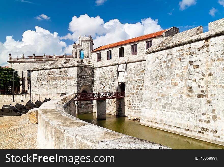 The fortress of La Fuerza in Havana, Cuba in a beautiful summer day
