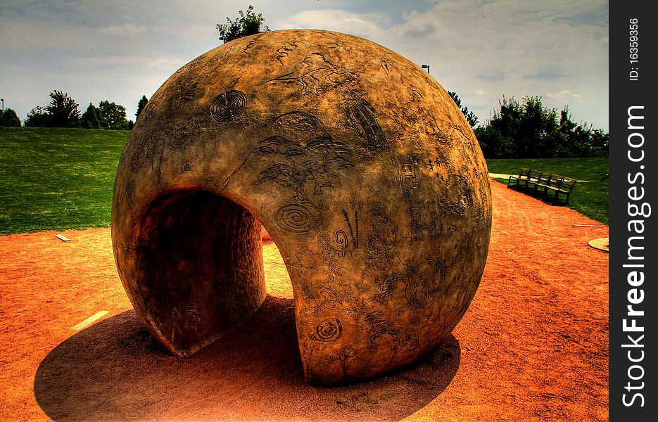 A rounded sculpture near Soldier Field, a favorite of hundreds of children every day. A rounded sculpture near Soldier Field, a favorite of hundreds of children every day