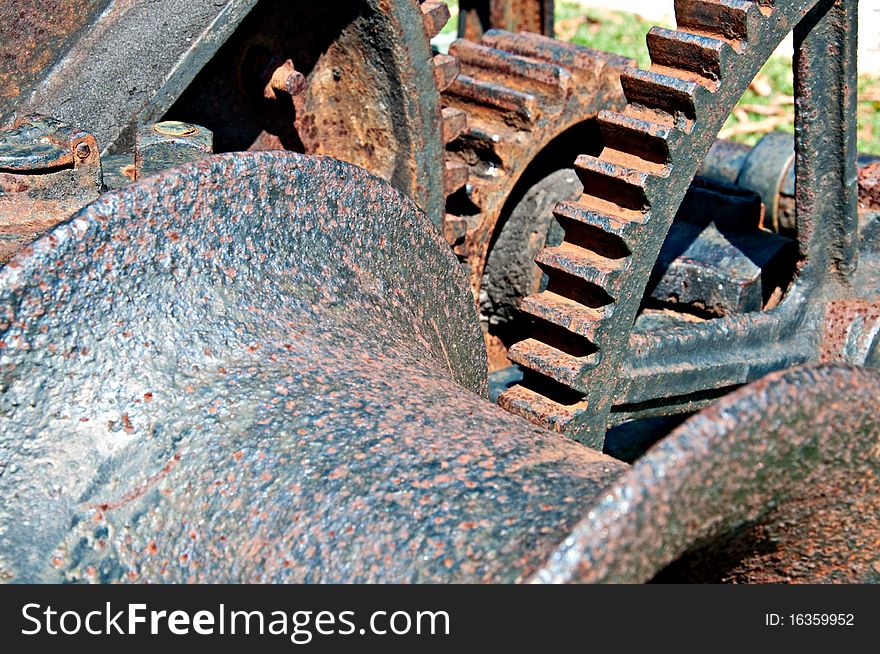 Closeup Of Old Rusty Hoist