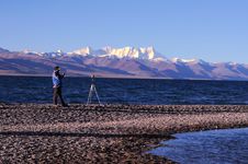 Photographer Shooting At Sunrise Stock Photos Photographer Shooting At Sunrise Stock Photos