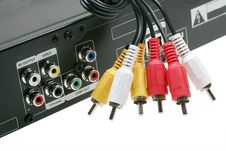 DVD Video Jack With Cables Royalty Free Stock Image DVD Video Jack With Cables Royalty Free Stock Image