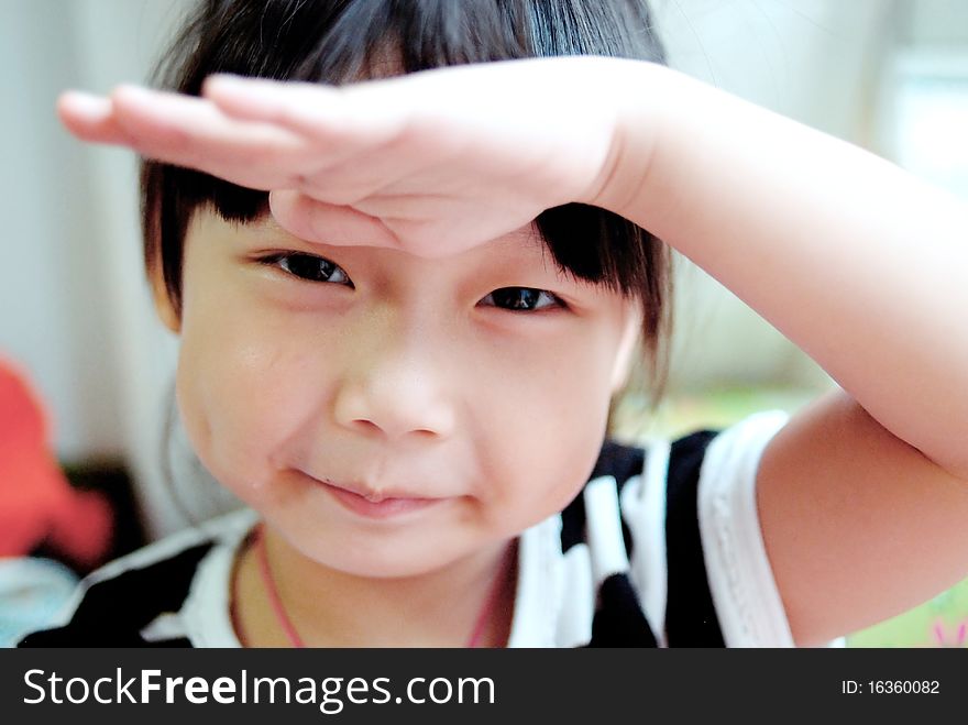 Bright picture of adorable chinese girl Watching. Bright picture of adorable chinese girl Watching