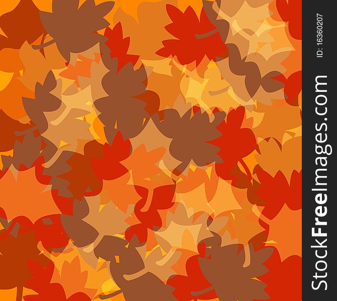 A background created with fall leaves and autumn colors. A background created with fall leaves and autumn colors