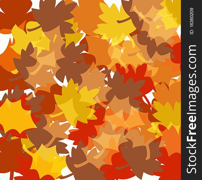 A background created with fall leaves and autumn colors. A background created with fall leaves and autumn colors