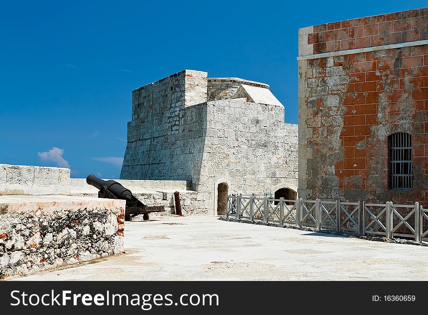 Detail of the fortress of El Morro in Havana, Cuba