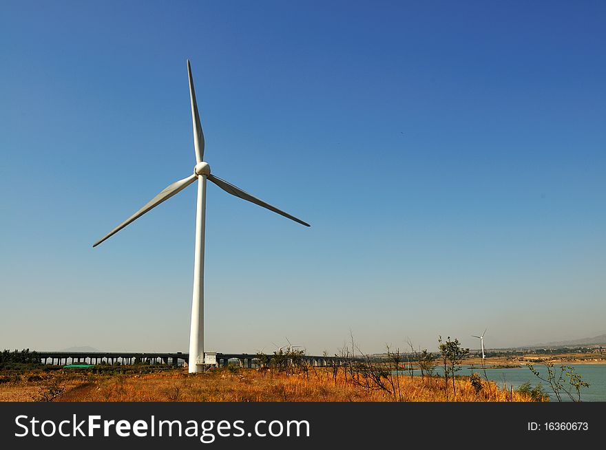 Wind turbines in China, Hebei Province. Wind turbines in China, Hebei Province.