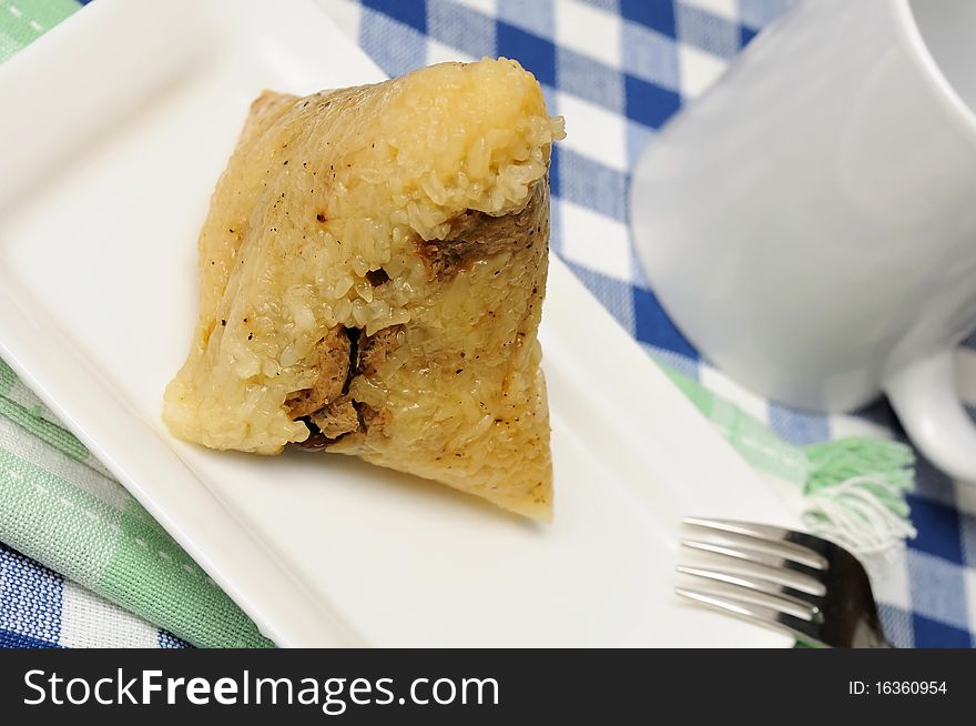 Chinese Dumpling On Plate