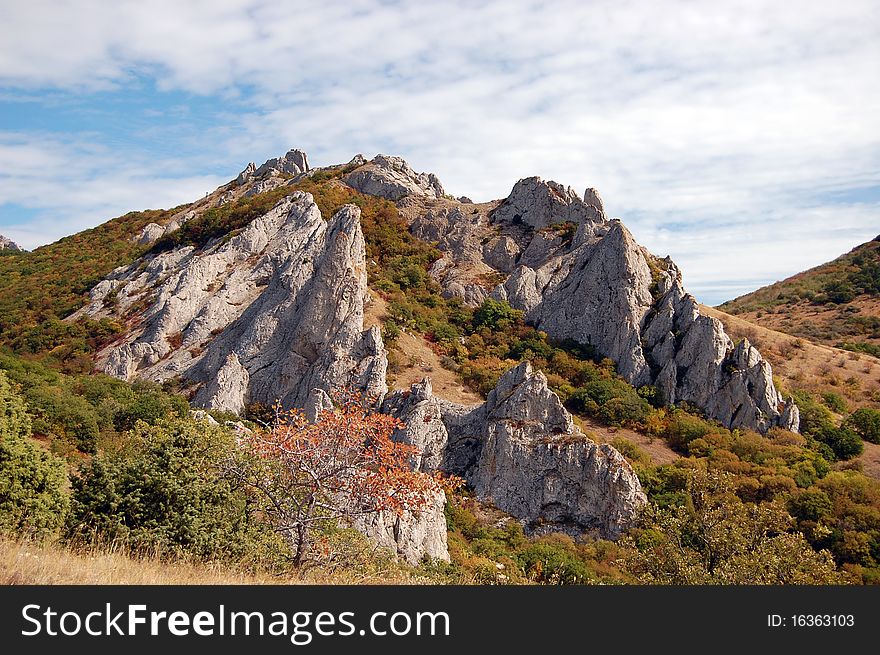 Crimea mountains view in autumn