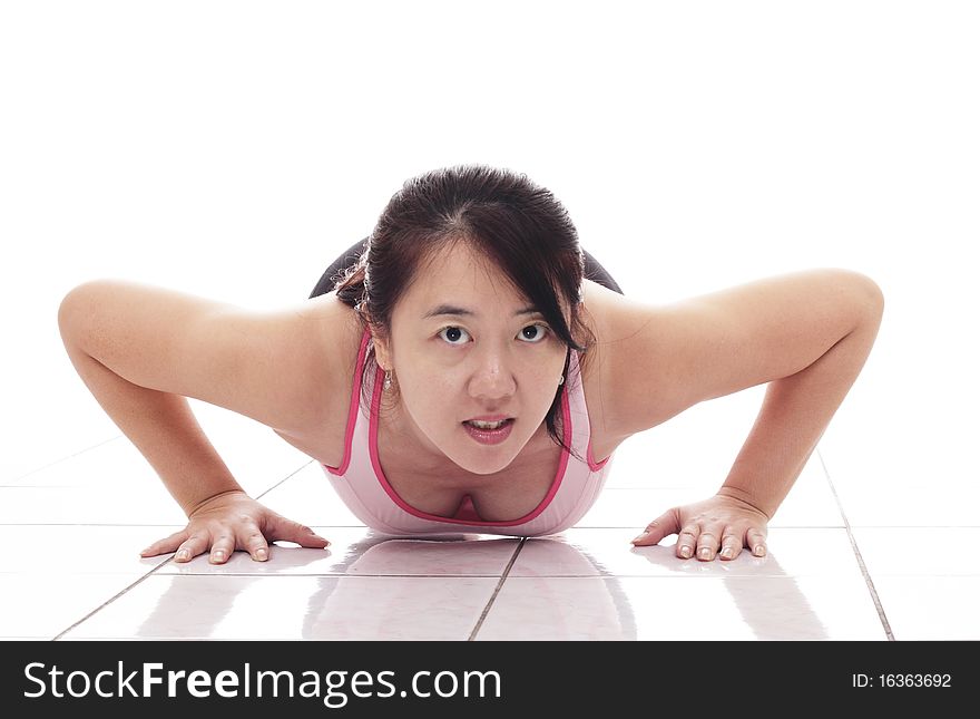 Woman Doing Push-ups