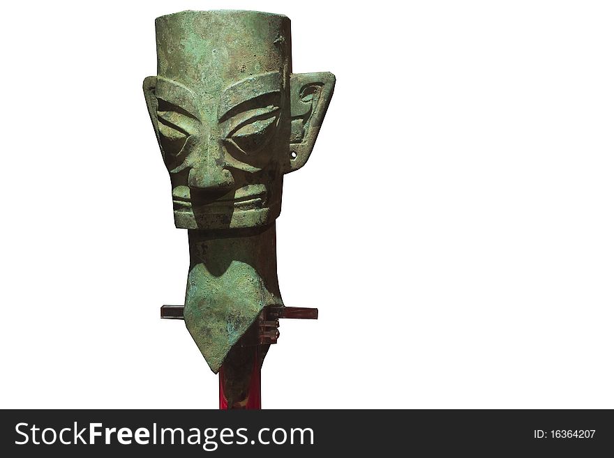 The bronze mask is Heritage of China, on behalf of the Chinese culture, which is some 3000-5000 years of history, it also shows that Chinese culture is unearthed in a different combination of local culture