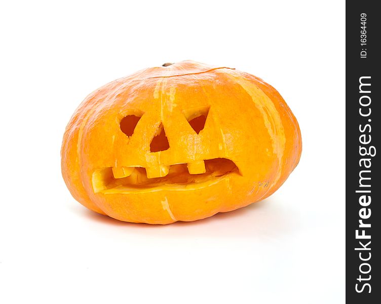 Jack-o-lantern pumpkin isolated on white background