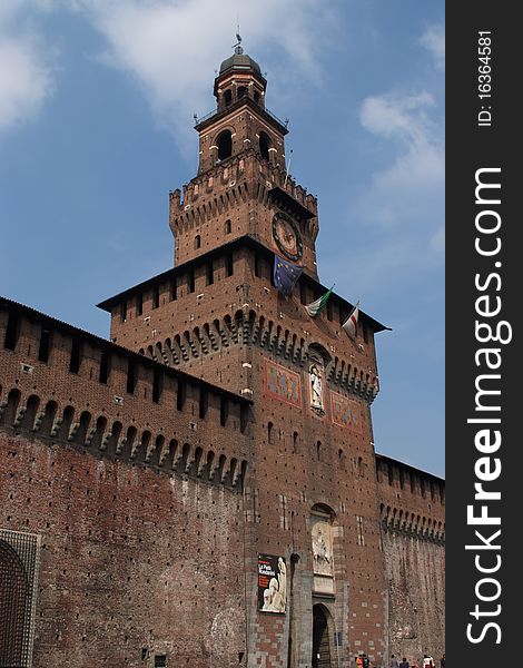 View of the Castle of Milan. View of the Castle of Milan