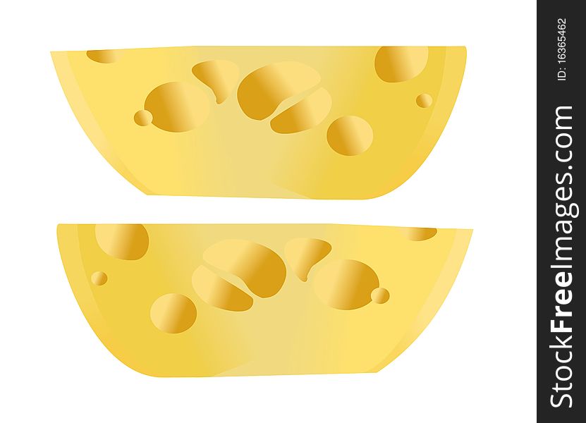 Cheese on a white background