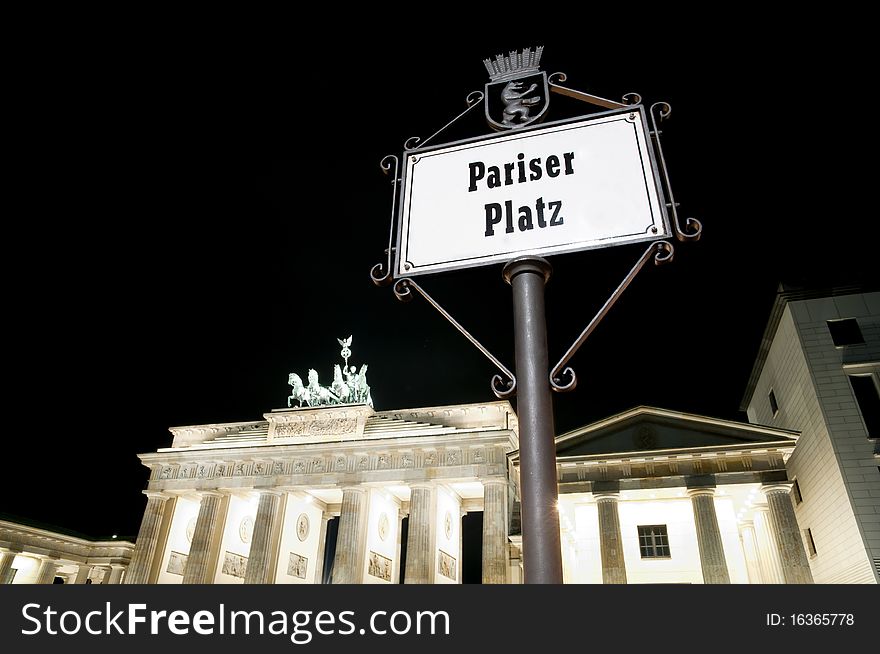 Pariser Platz in Berlin at night