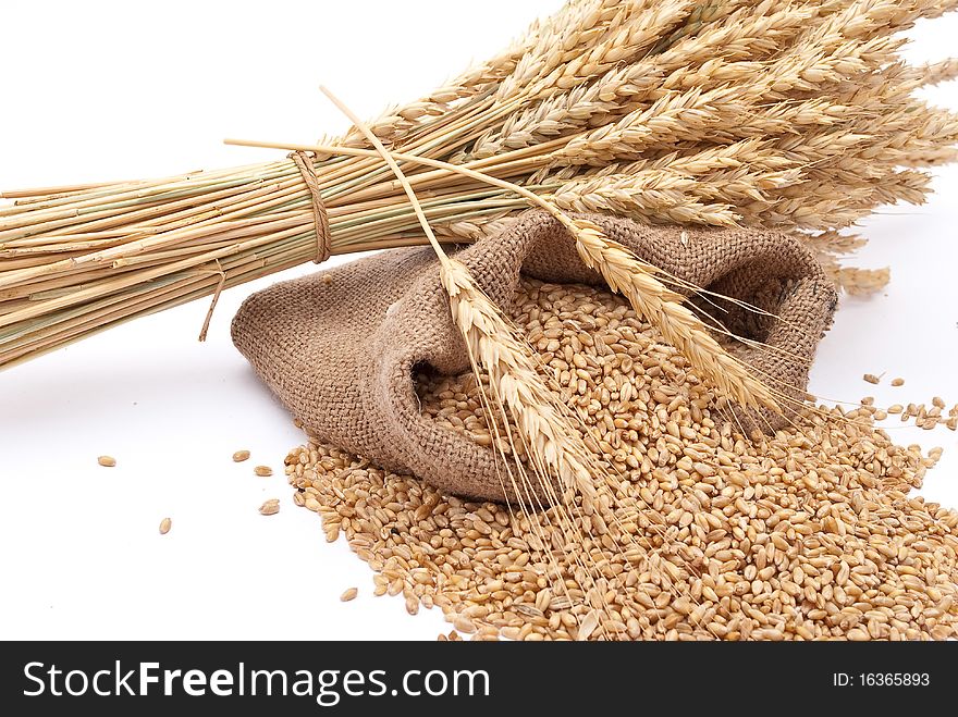 The Scattered Bag With Wheat