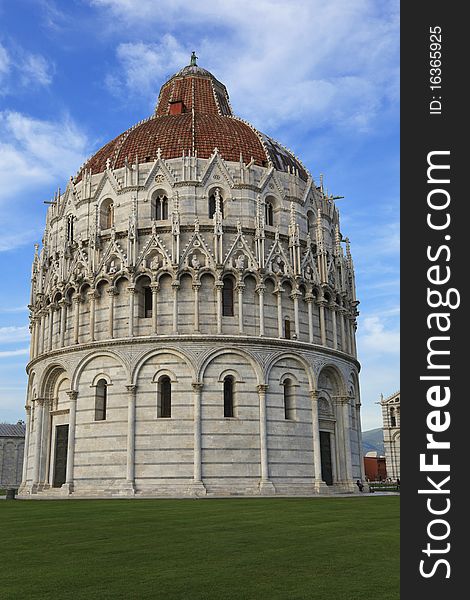 The Baptistery on the Field of Miracles, Pisa, Italy. The Baptistery on the Field of Miracles, Pisa, Italy