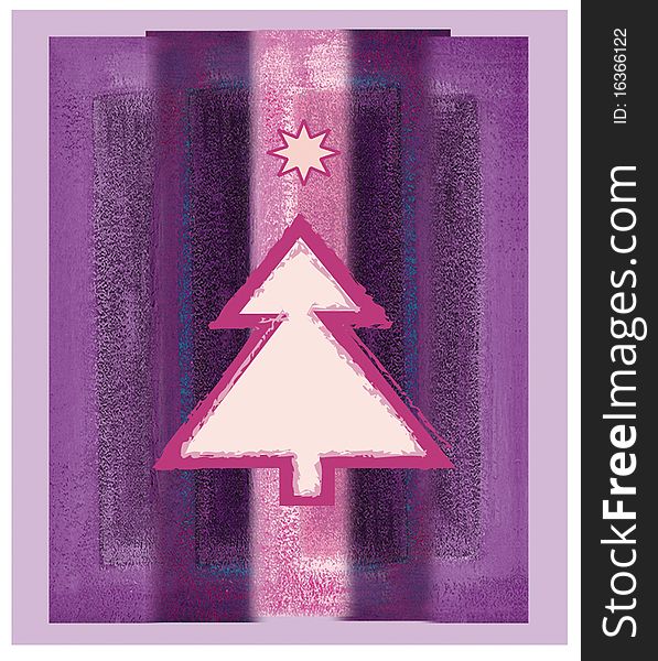 Christmas tree on purple background. Christmas tree on purple background