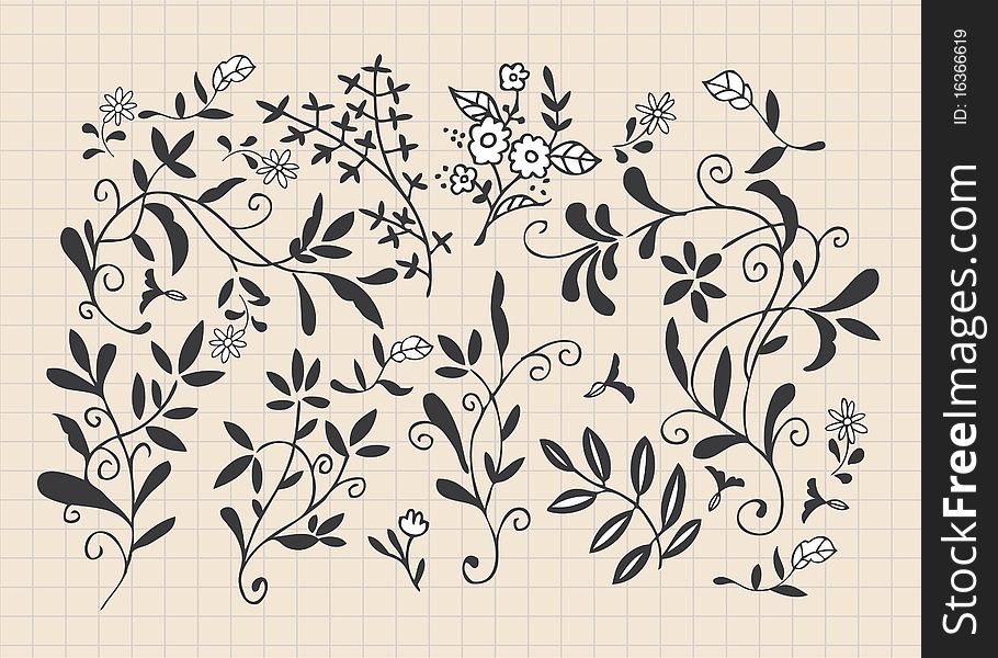 Hand draw flower icon illustration