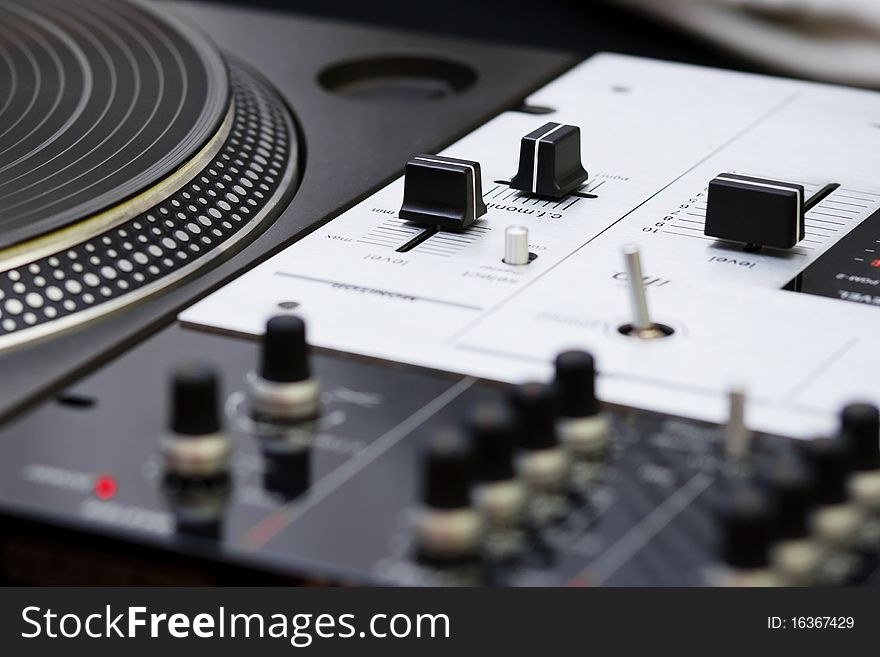 Top audio equipment of a hip-hop scratch. Top audio equipment of a hip-hop scratch