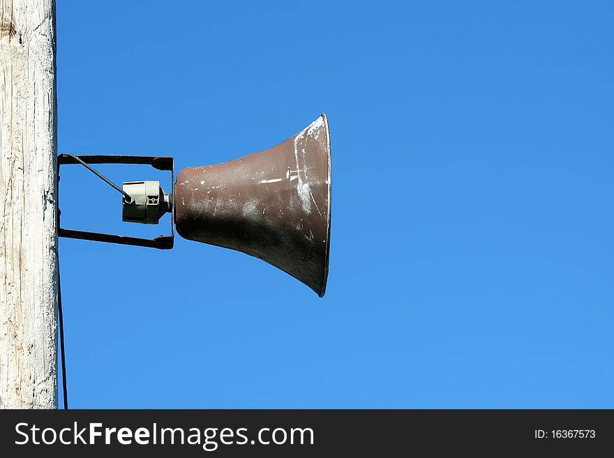 A Loudspeaker against blue sky