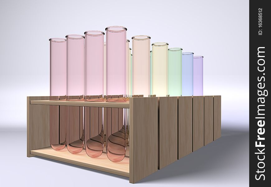 Sets of multi coloured test tubes. Sets of multi coloured test tubes