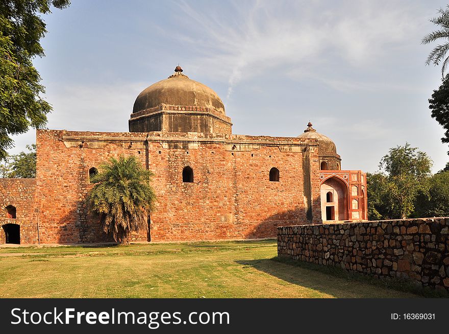 One of monuments of Humayun Tomb in Delhi during the sunny day, India. One of monuments of Humayun Tomb in Delhi during the sunny day, India.