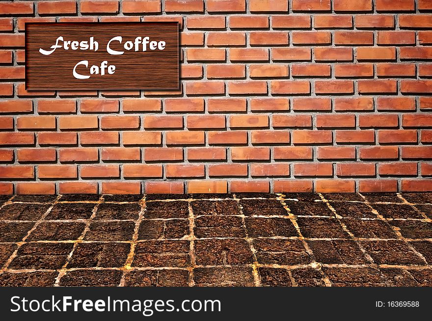 Coffee Cafe As Brickwall Pattern