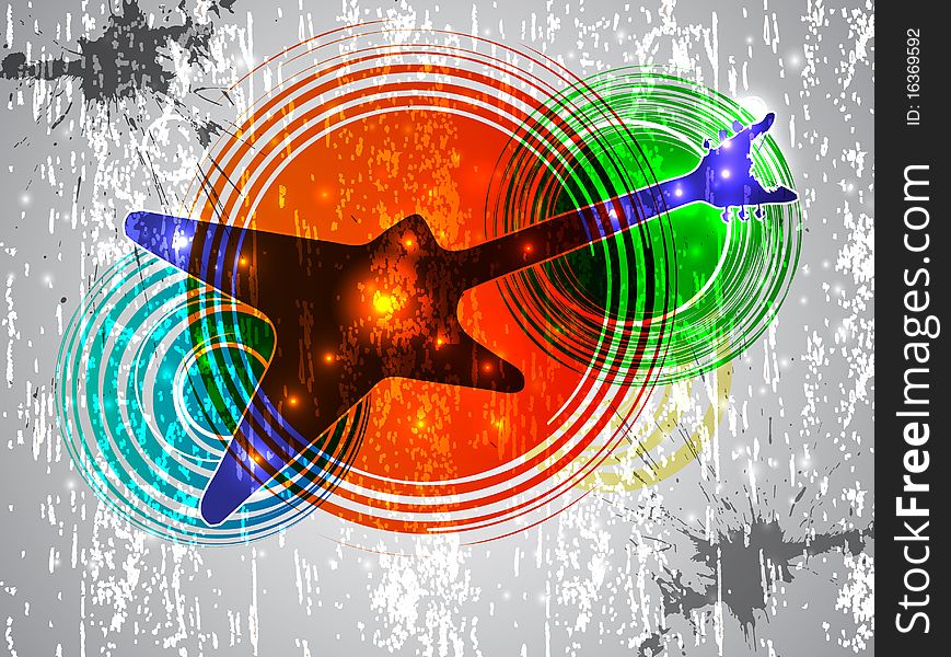 Grunge guitar background. Vector illustration