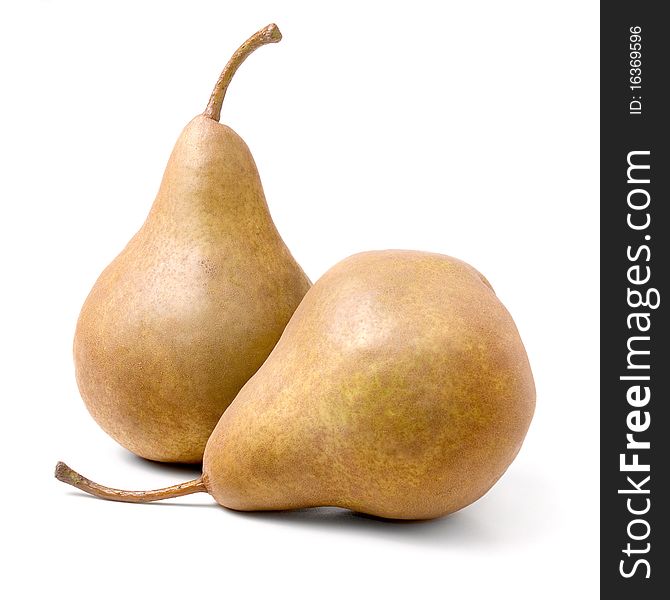 Two pears isolated on white background. Two pears isolated on white background.