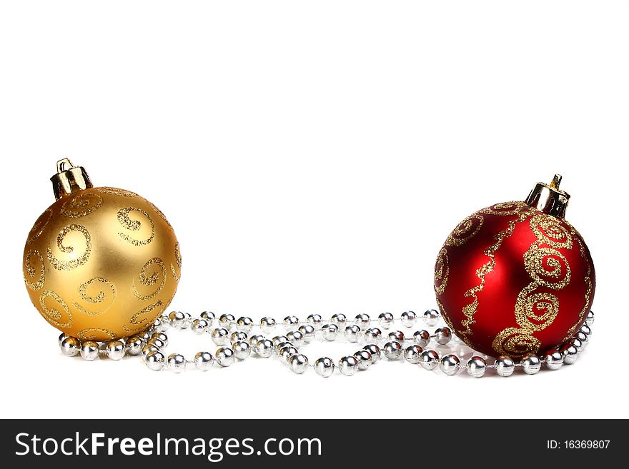 Decorations for new year and christmas isolated on white background